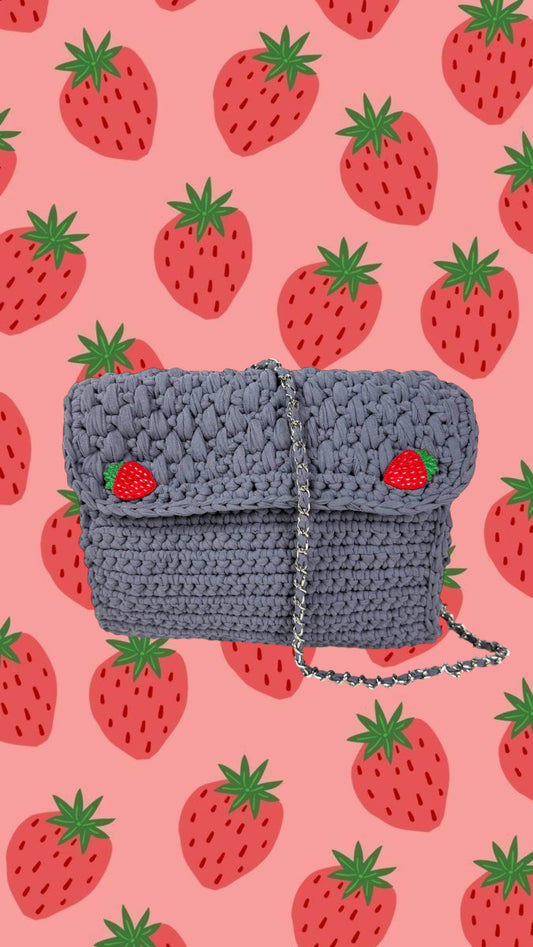 Pochette lavanda con tracolla uncinetto 🍓