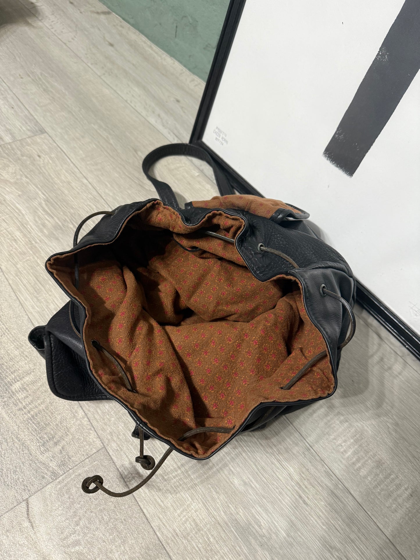 Zaino in pelle vintage nero