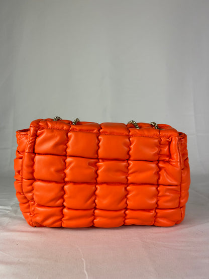 Orange pouf bag