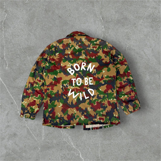 Giacca militare zip ‘Born to be wild’