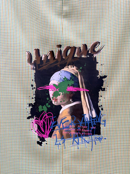 Blazer pied de poule ‘Ragazza con l’orecchino di perla’ handmade