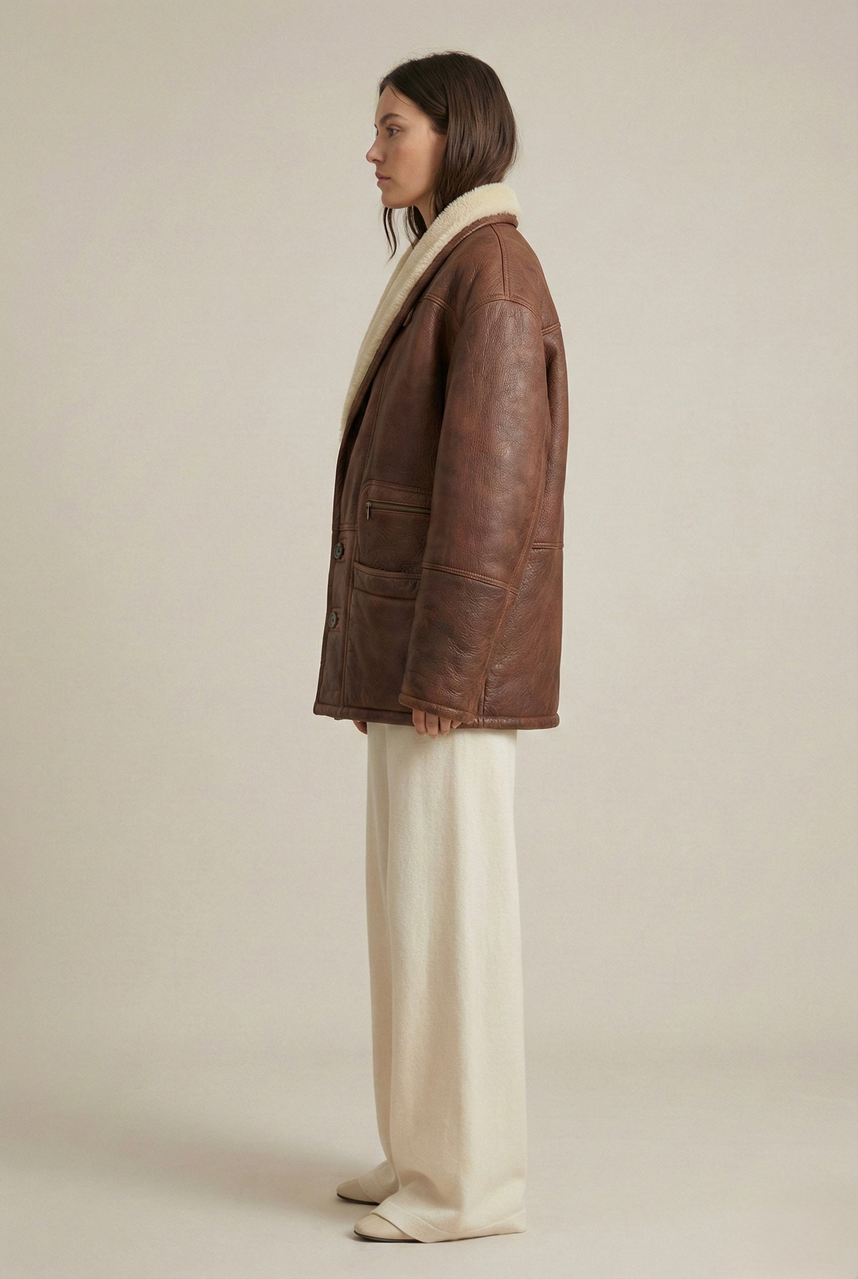 Cappotto montone shearling vintage