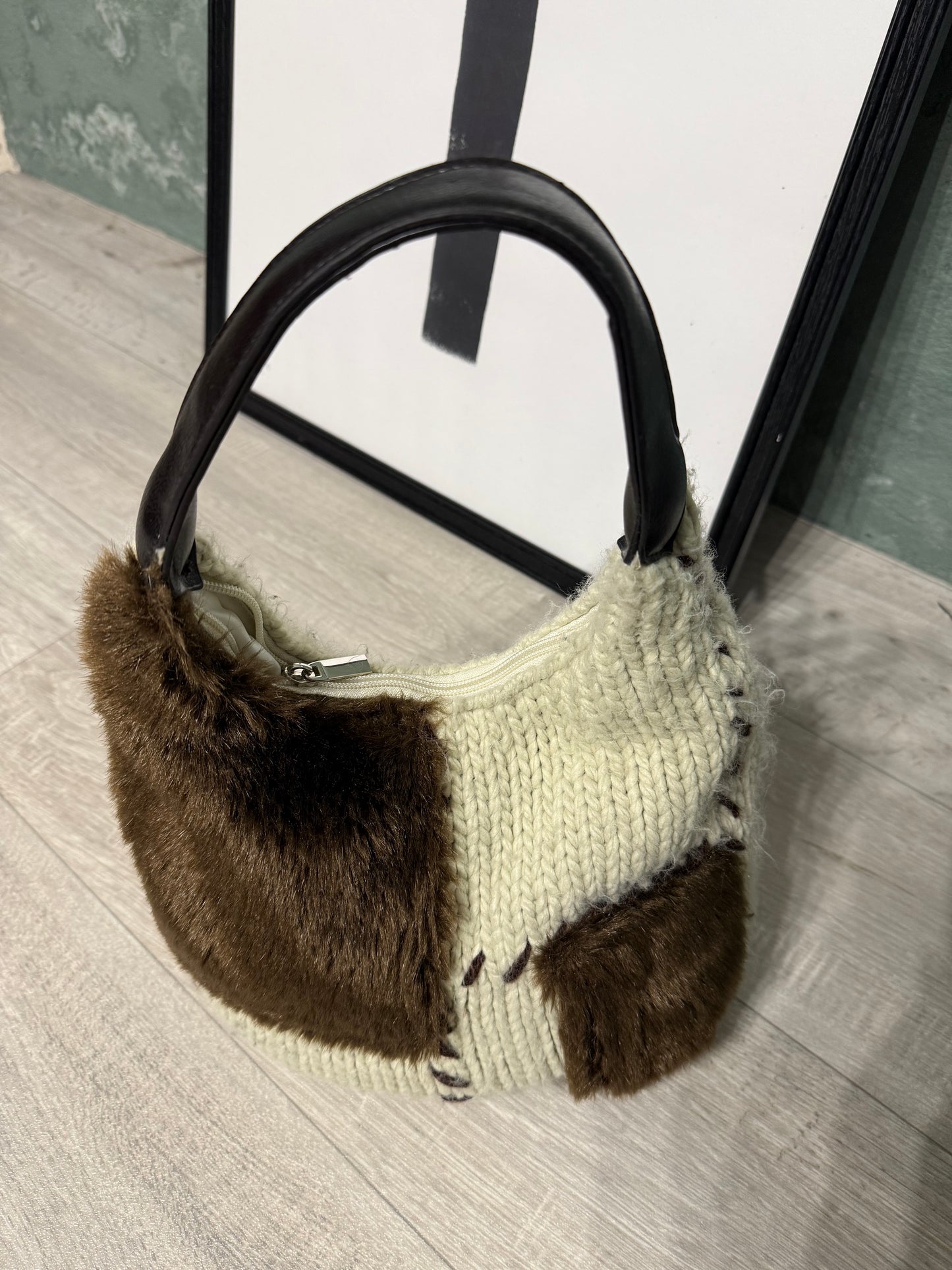 Borsa ‘Funny’ wool & eco fur