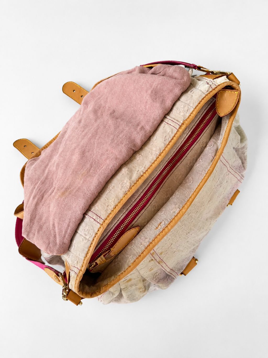 Borsa monogram jacquard denim baggy sunset GM 0048 Rosa