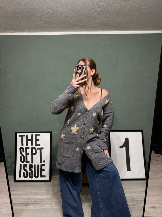 Cardigan lungo stelle