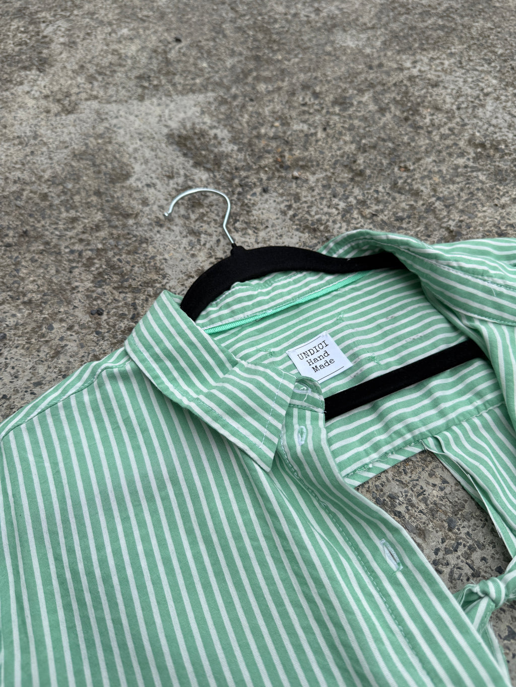 Camicia righe handmade ‘Mi annoiate’ tg.M
