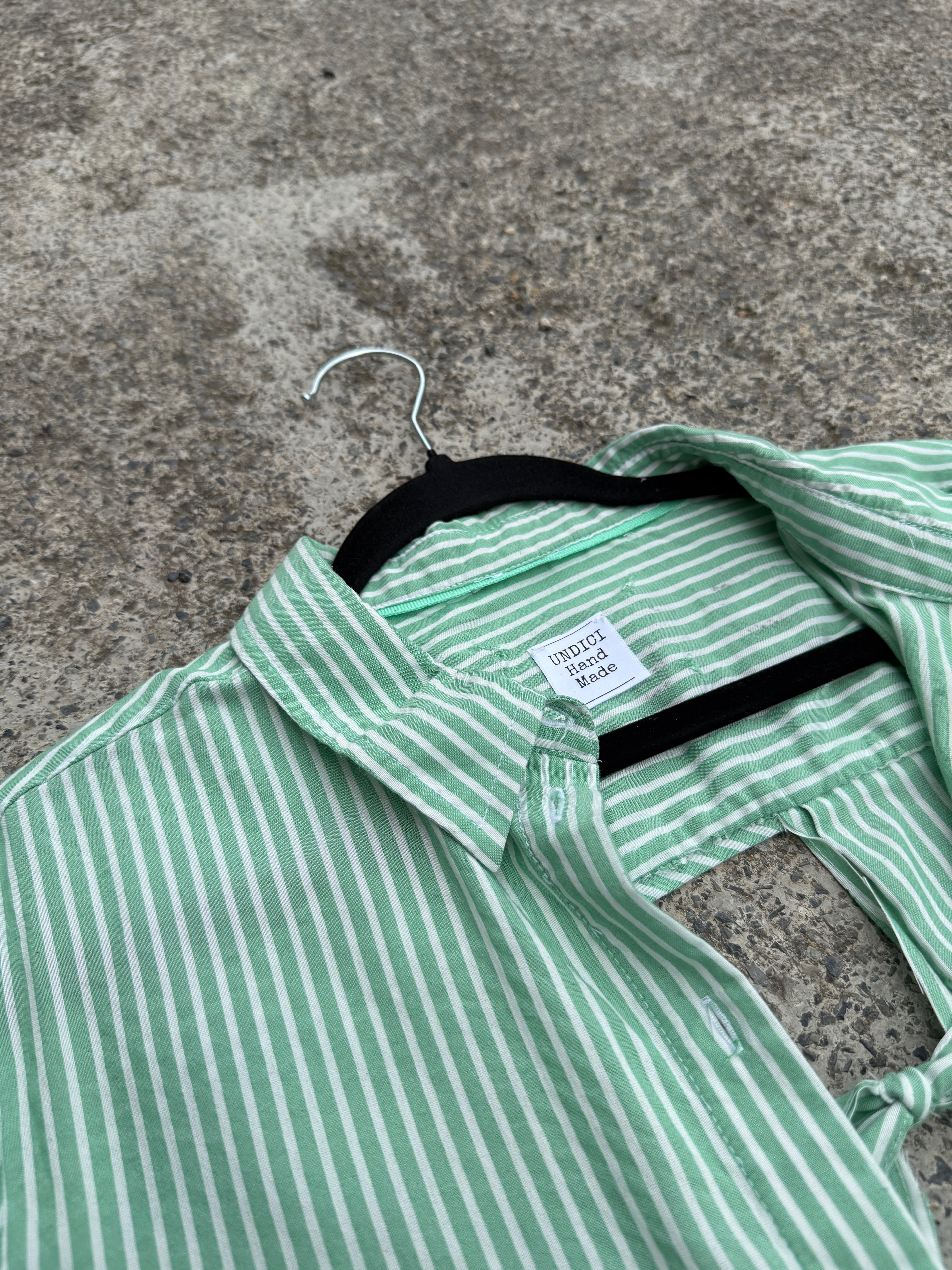 Camicia righe handmade ‘Mi annoiate’ tg.M