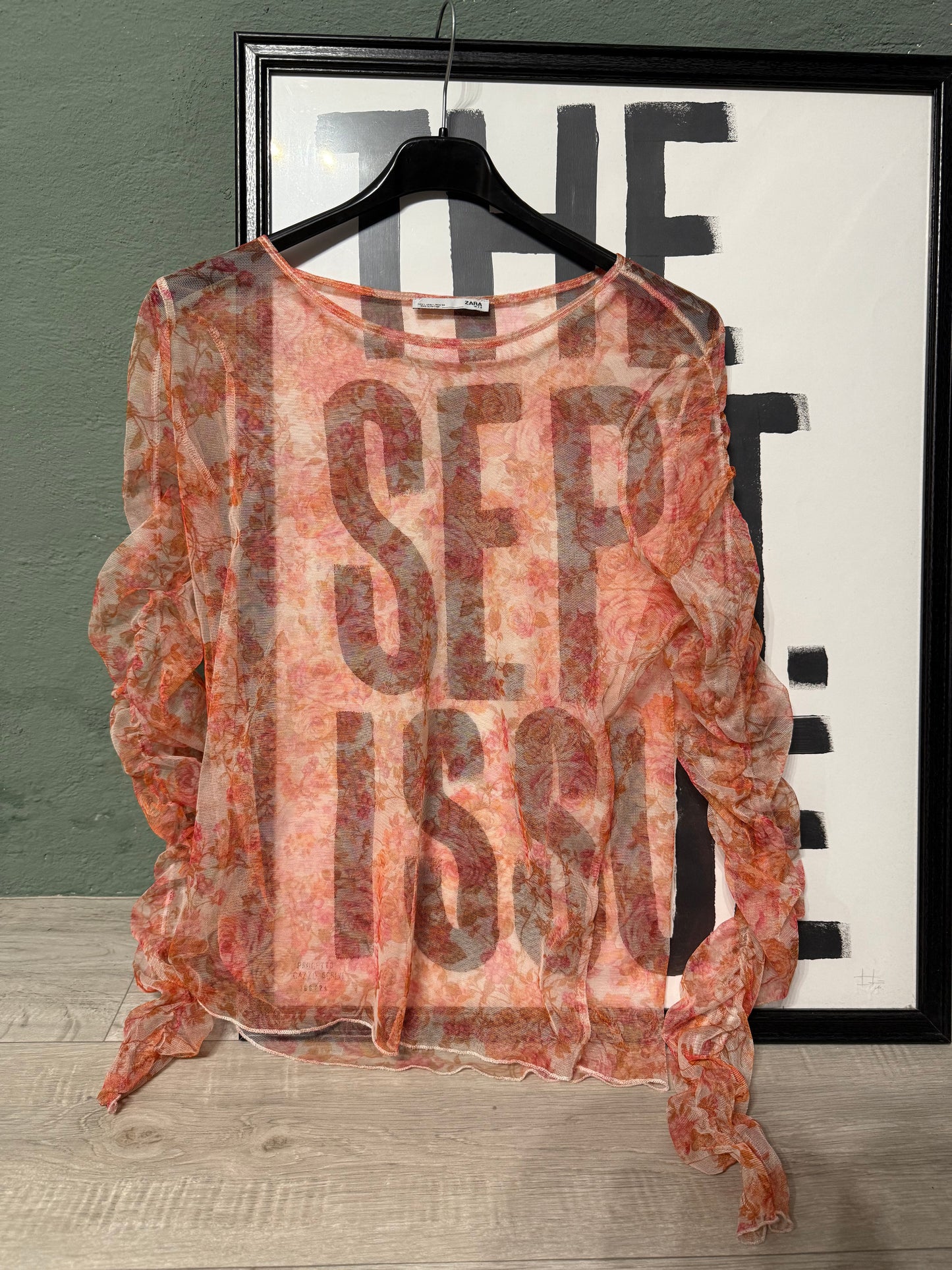 Maglia velata fiori Zara