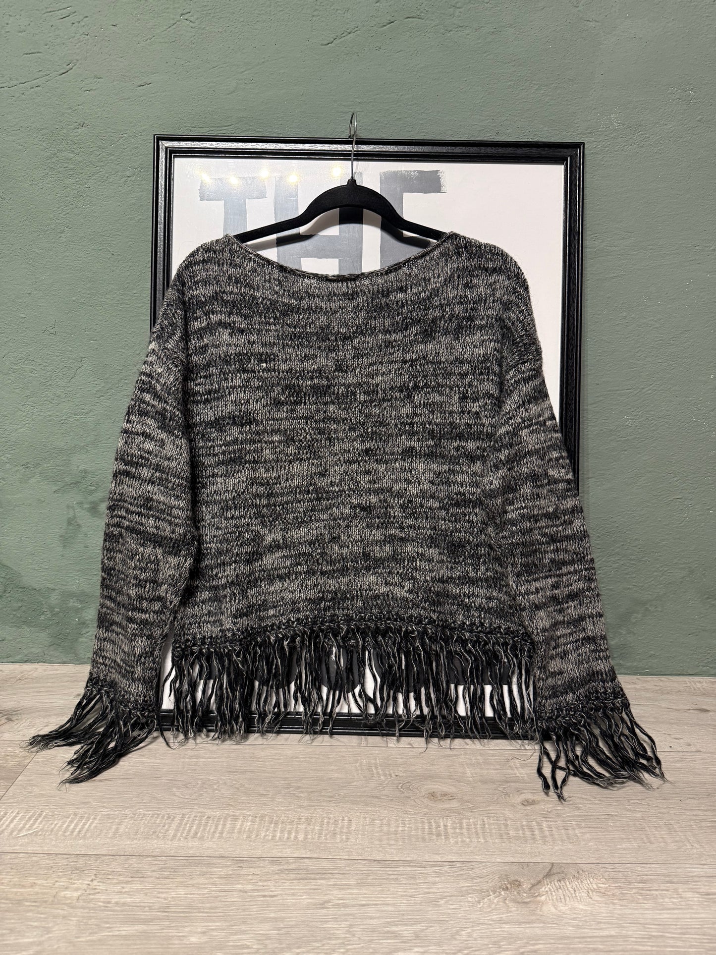 Maglioncino mélange frange