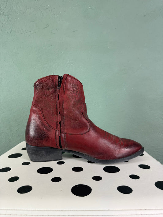 Texano in pelle borgogna n.39