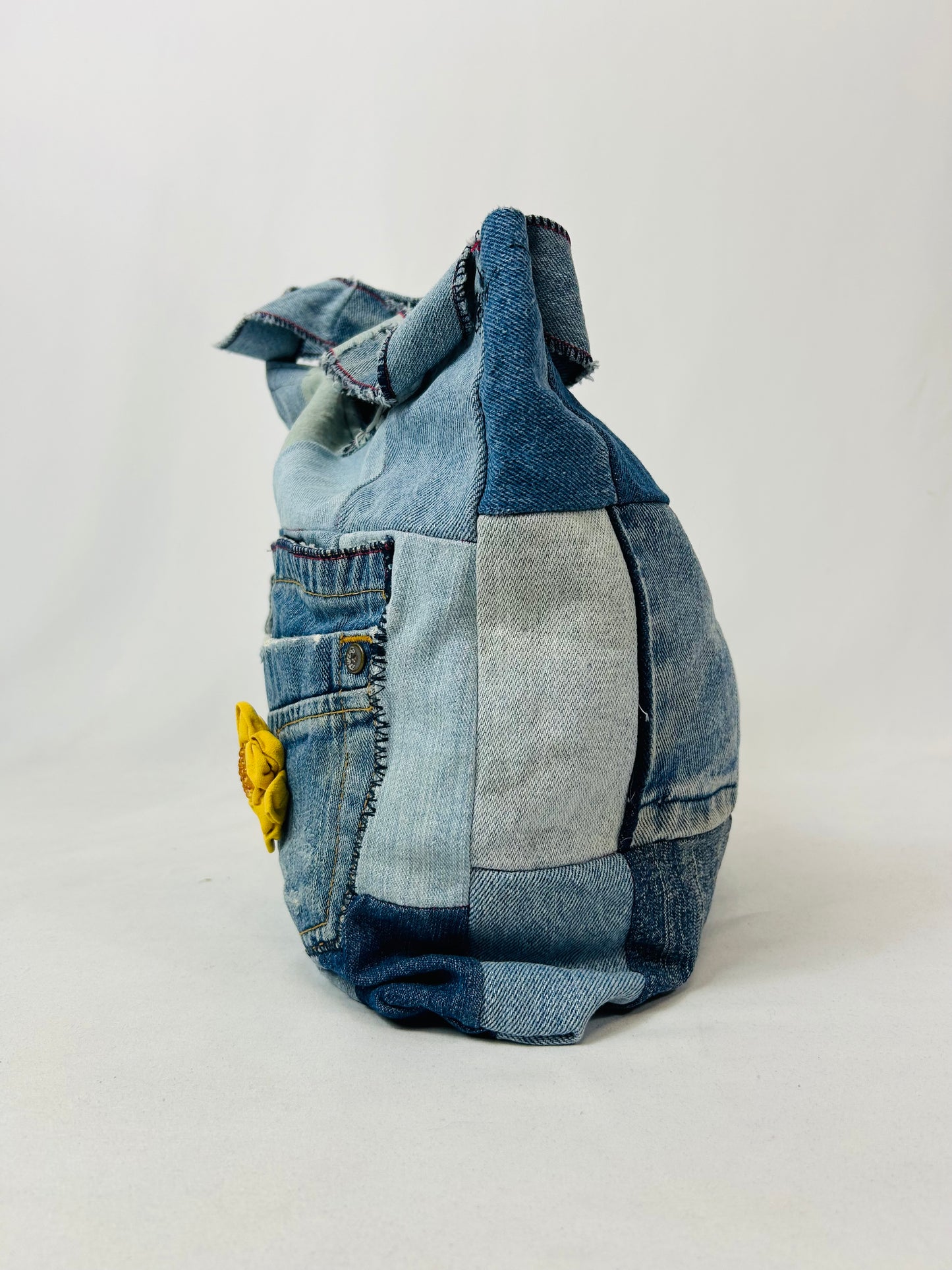 Denim patchwork handmade bag