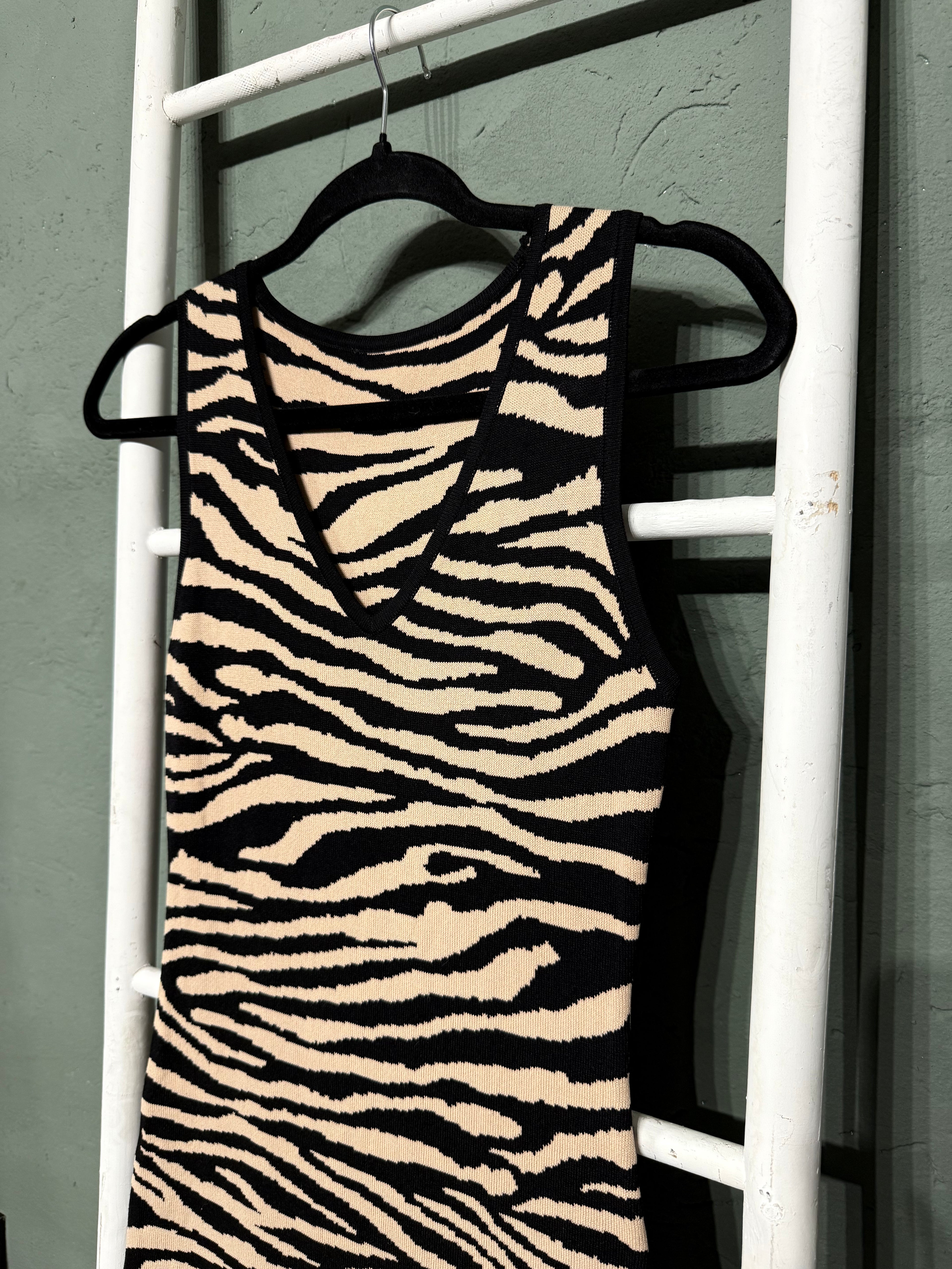 Abito tubino elasticizzato animalier