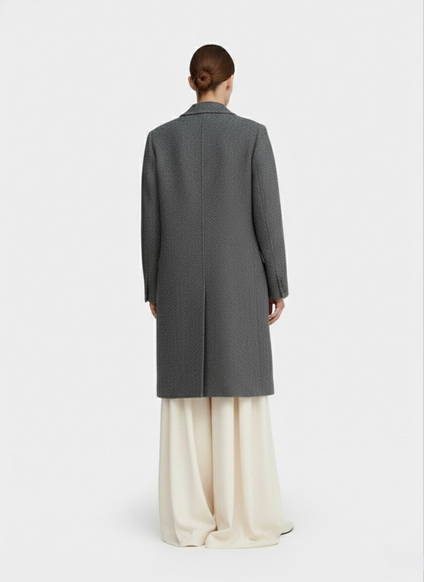 Cappotto spigato vintage 80% lana