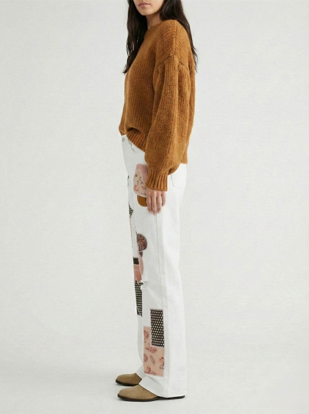Jeans palazzo patchwork handmade
