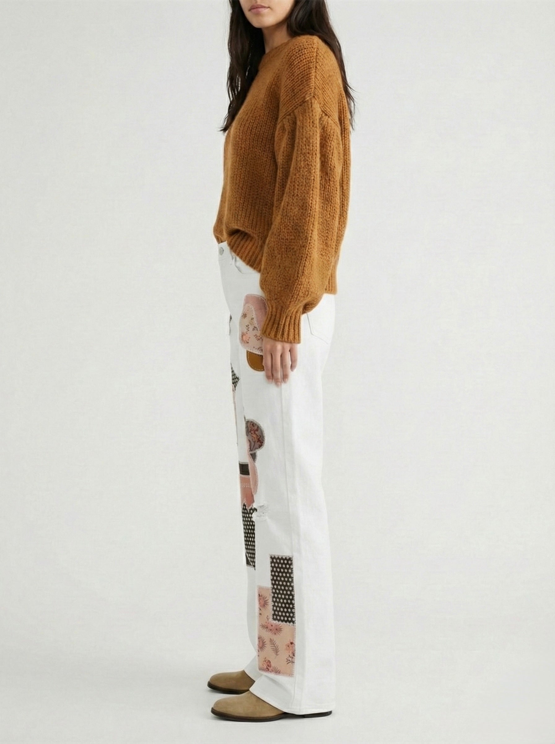 Jeans palazzo patchwork handmade