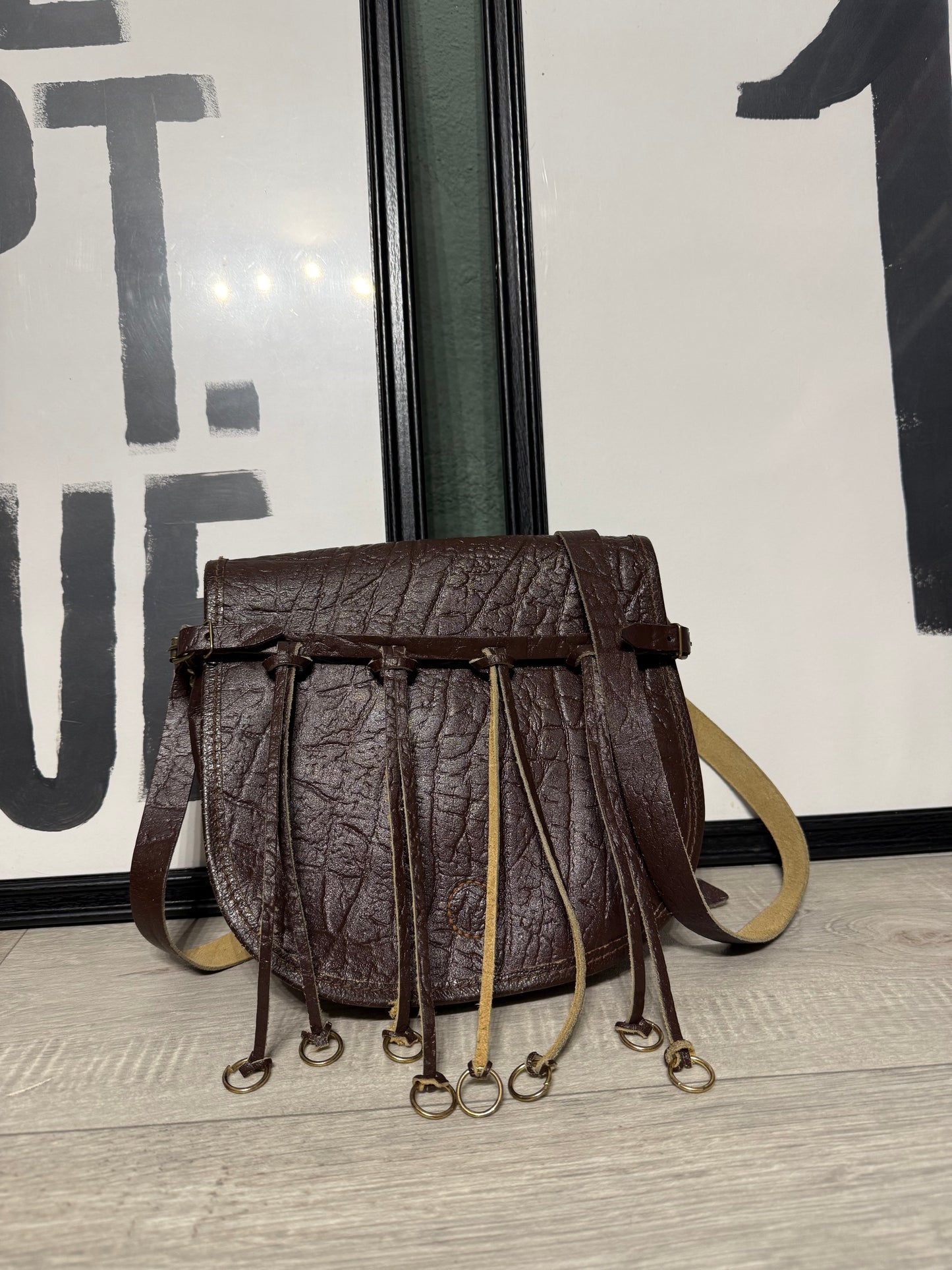 Pochette vintage tracolla in pelle