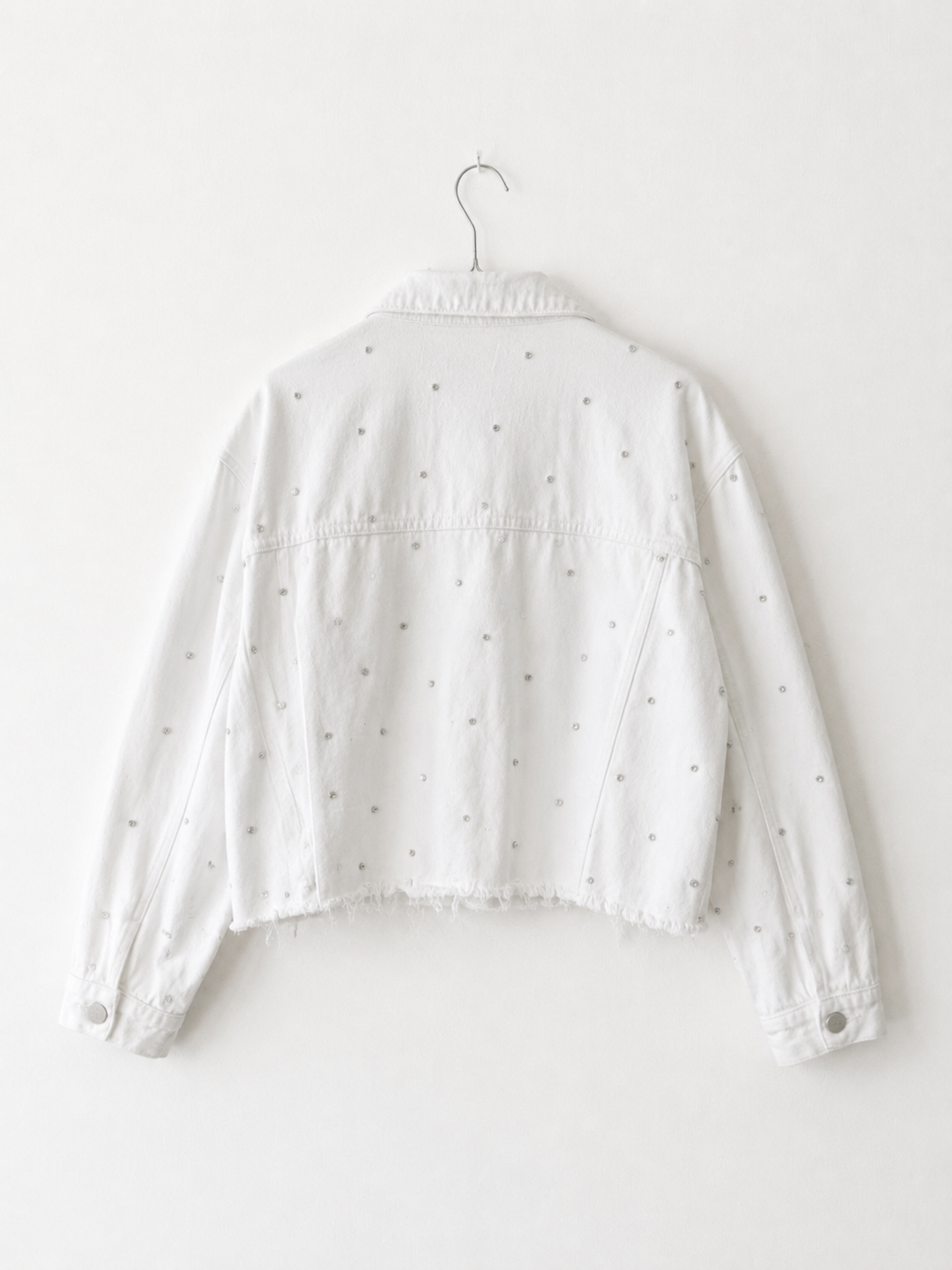 Giacca denim cropped strass