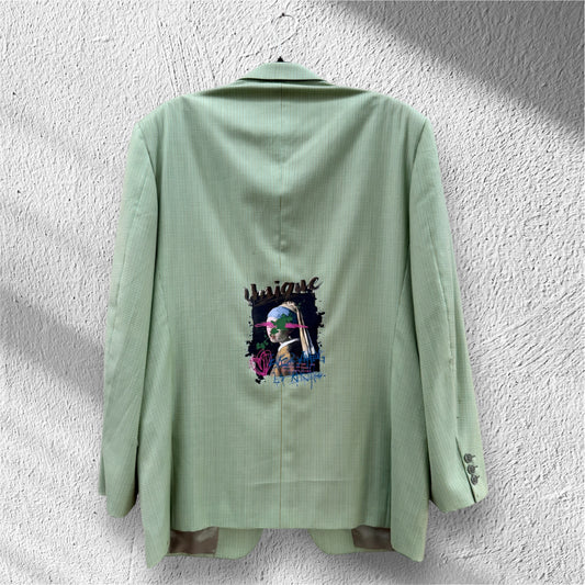 Blazer pied de poule ‘Ragazza con l’orecchino di perla’ handmade