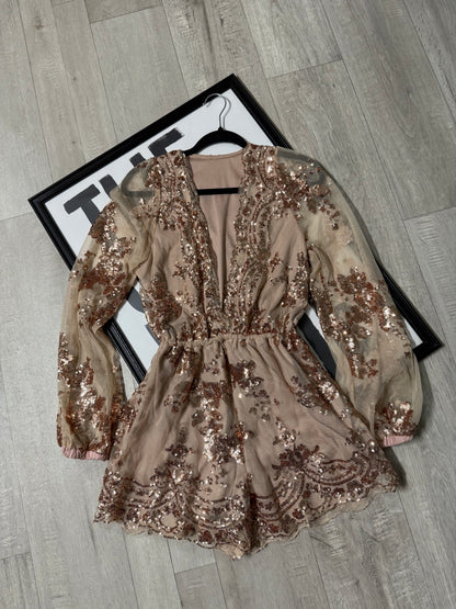 Tutina shine paillettes bronzo