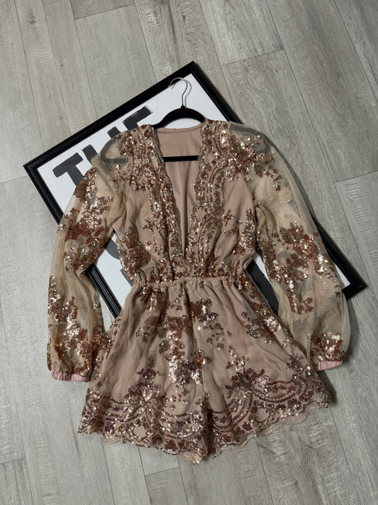 Tutina shine paillettes bronzo