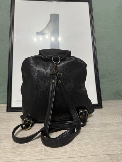 Zaino in pelle vintage nero