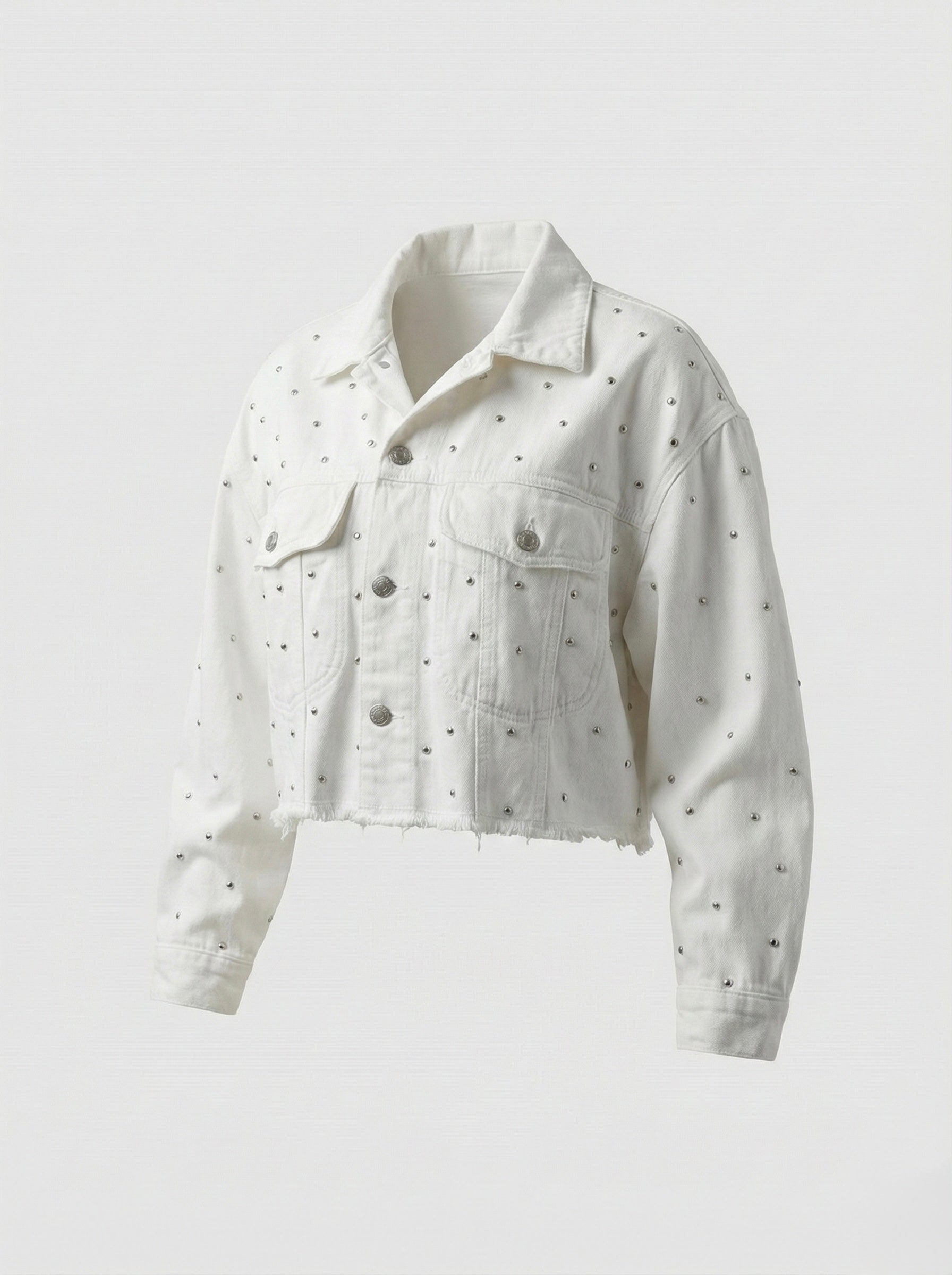 Giacca denim cropped strass