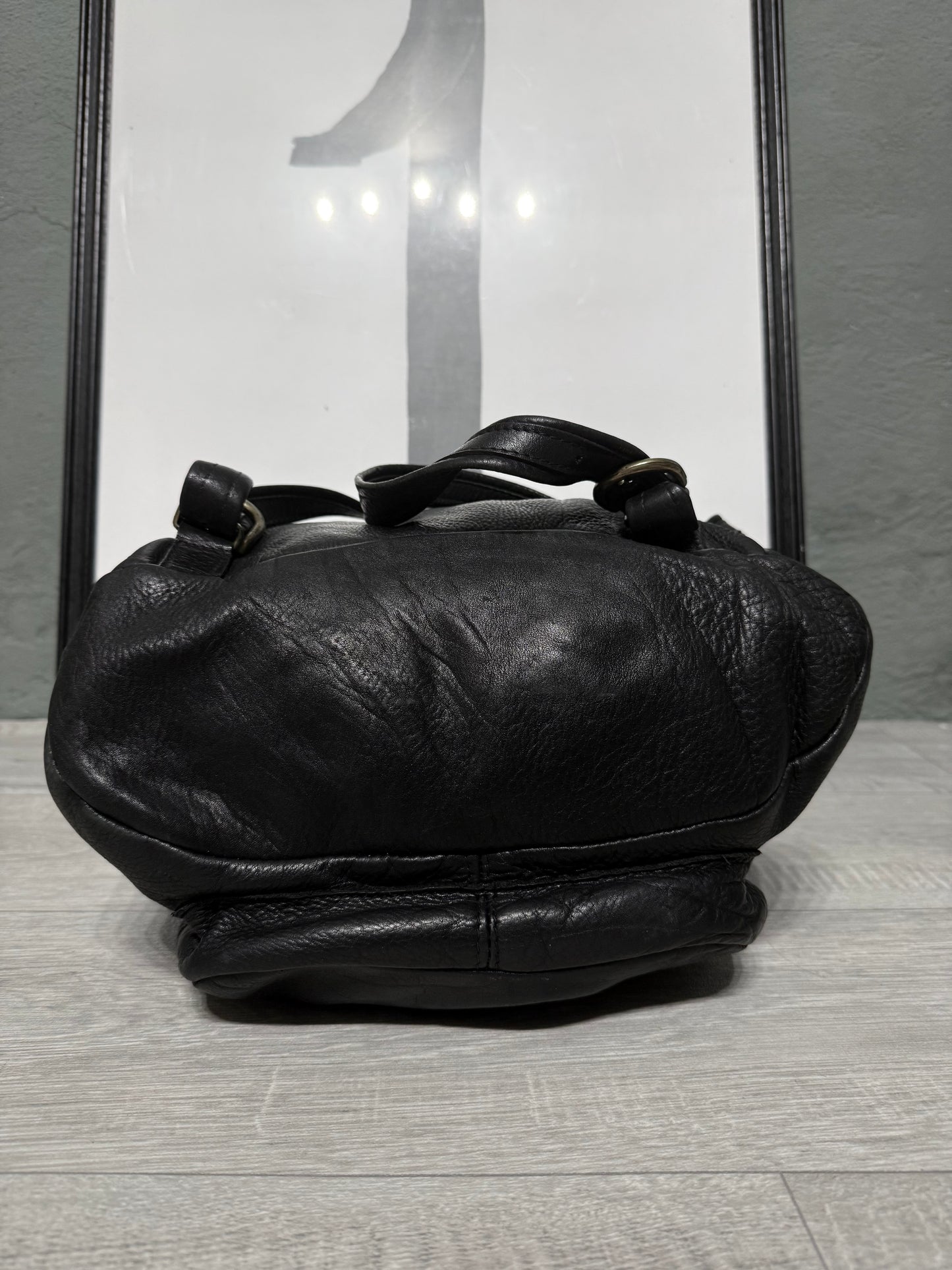 Zaino in pelle vintage nero