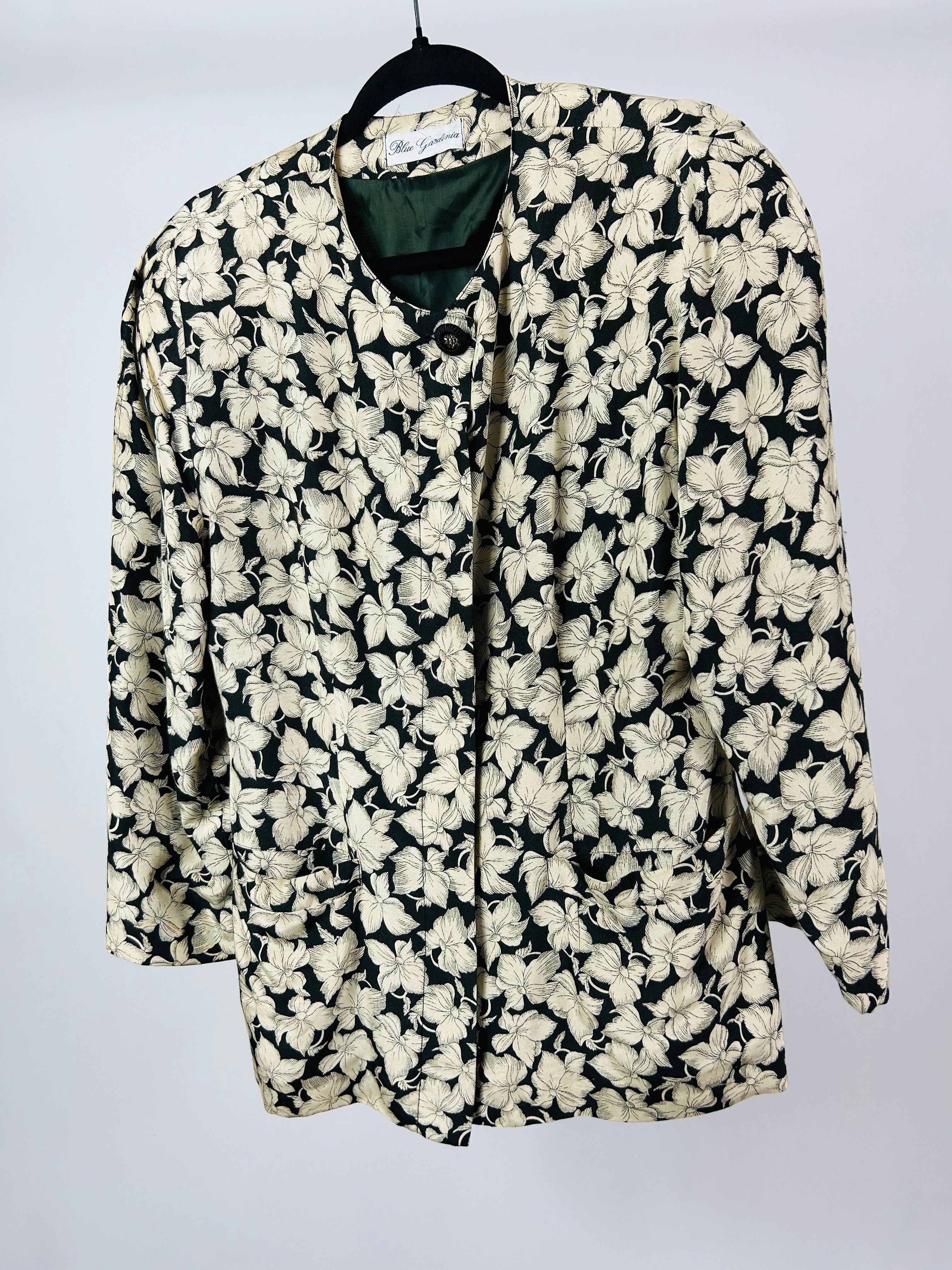 Blazer fantasia fiori tg.M vintage