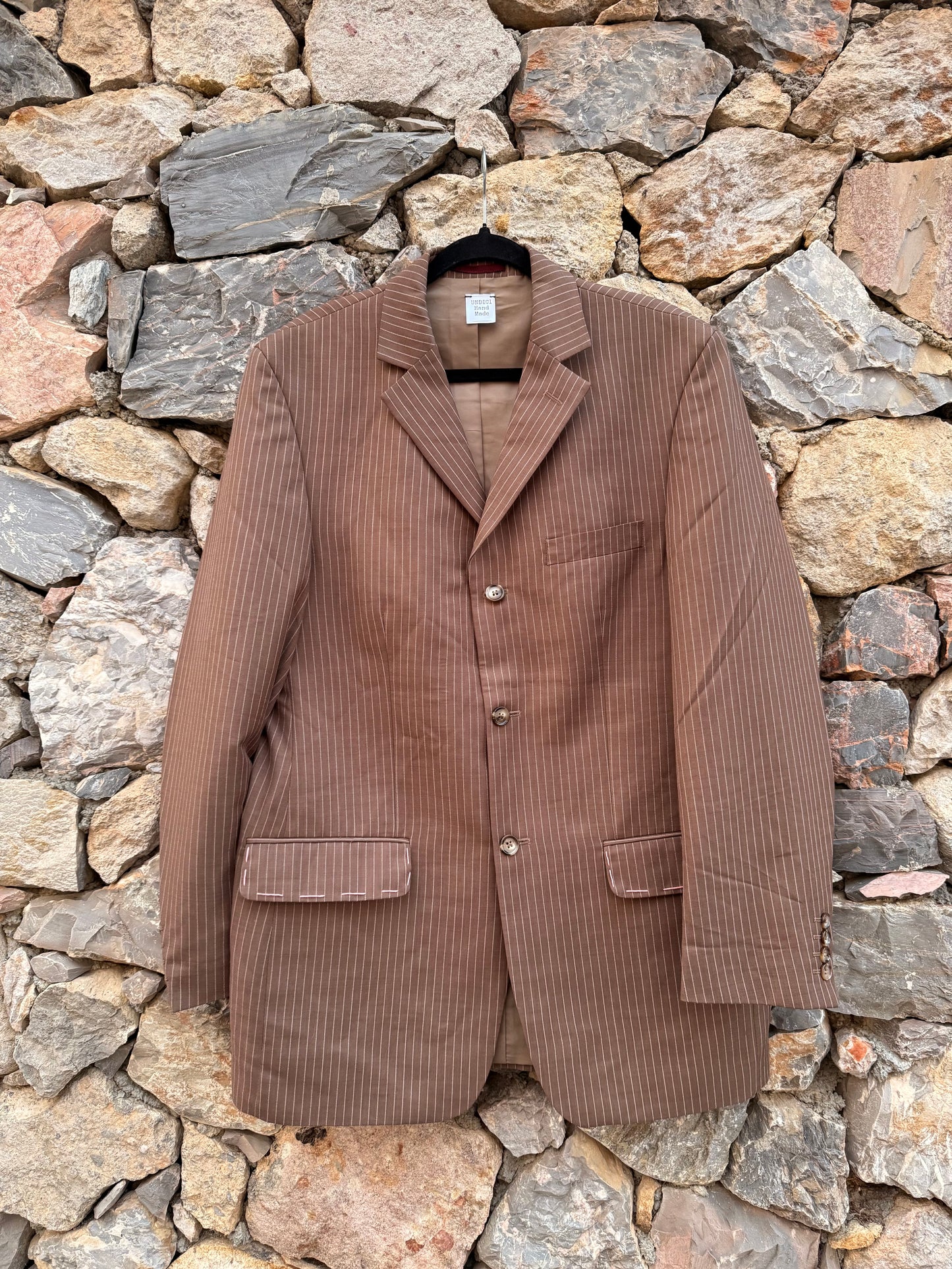 Blazer gessato ‘Sardines’ handmade