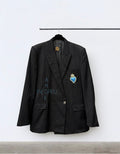 Blazer vintage gessato doppiopetto  ‘Amor proprio’ Sacré-Cœur handmade - upcycling