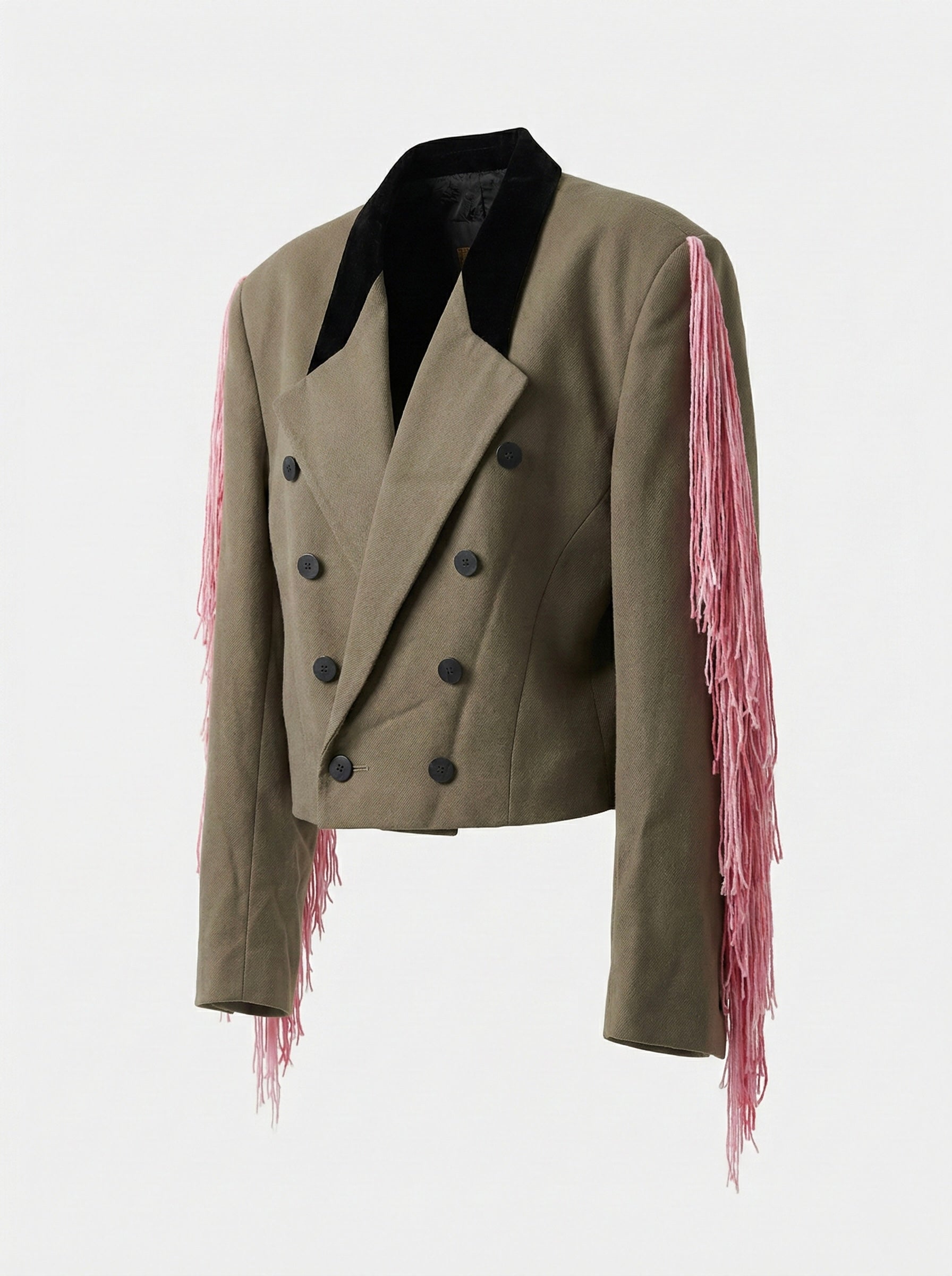 Blazer crop ‘Pink fringes’
