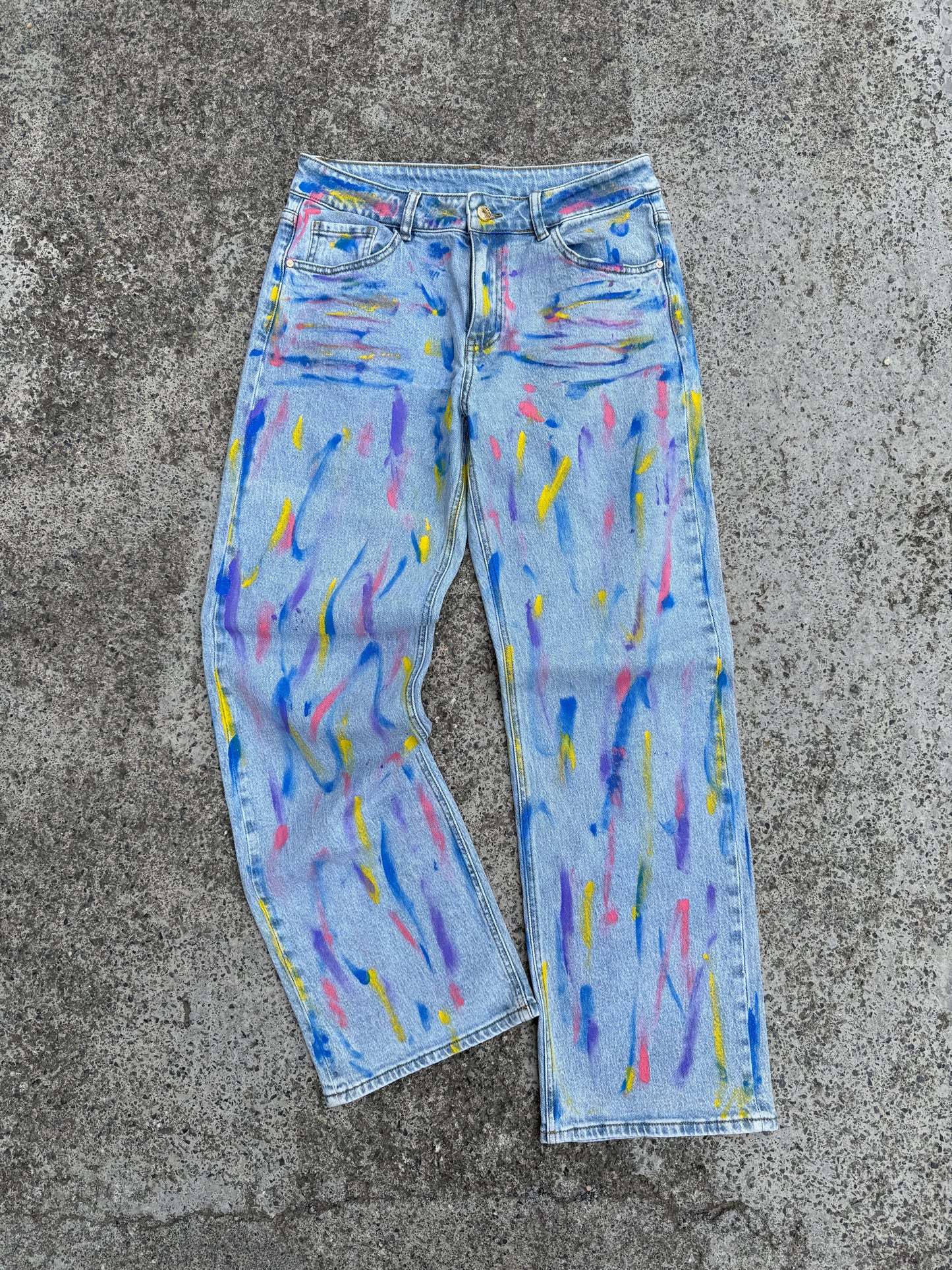 Jeans painting handmade tg.M