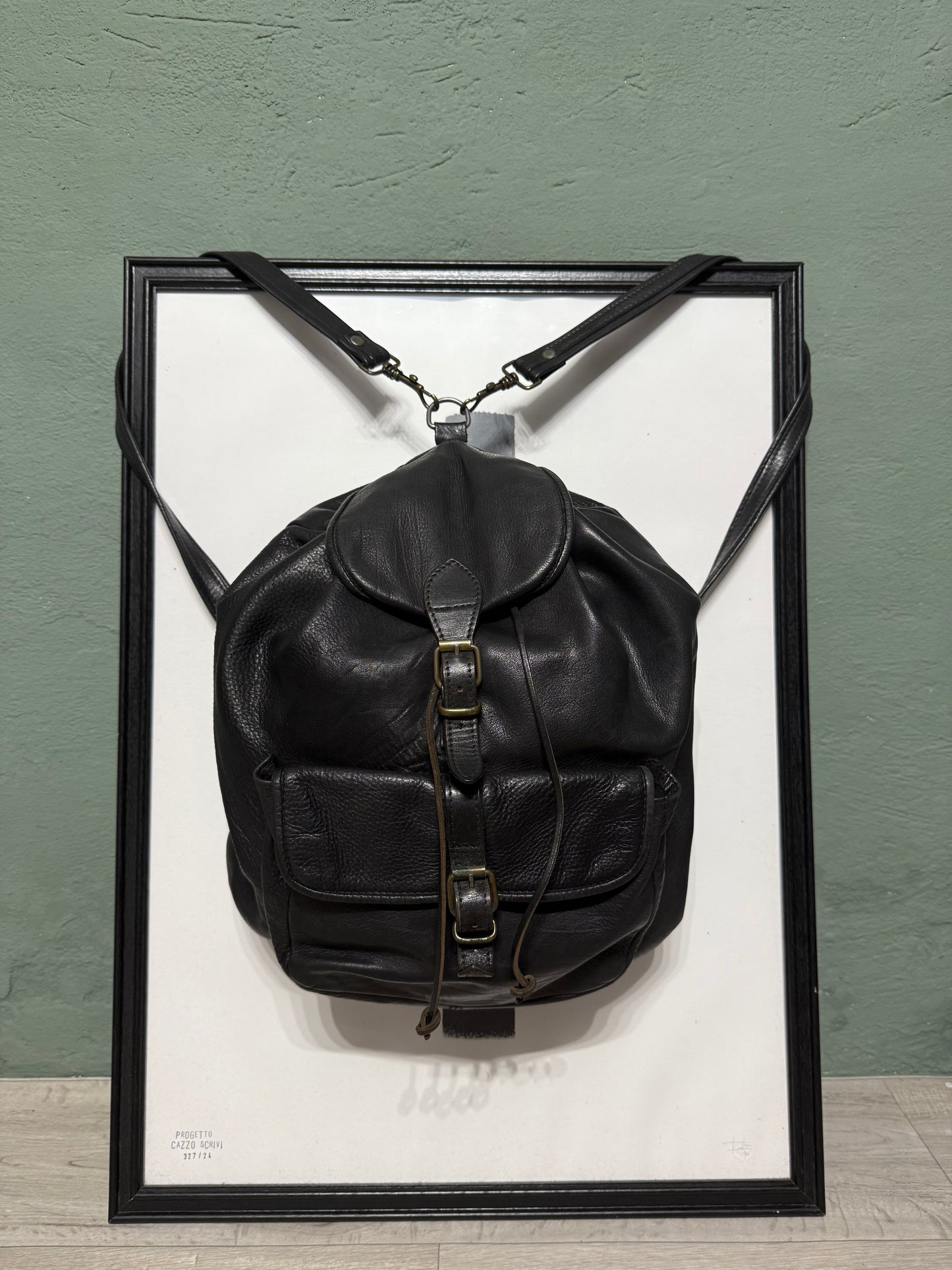 Zaino in pelle vintage nero