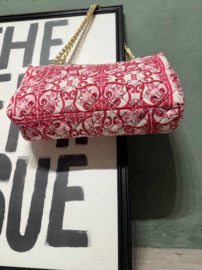 Borsa trapuntata mosaico fucsia