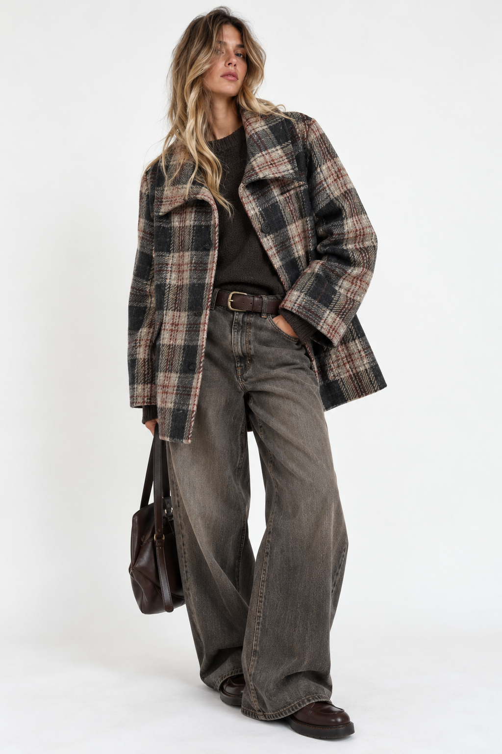 Cappotto tartan misto lana Marella