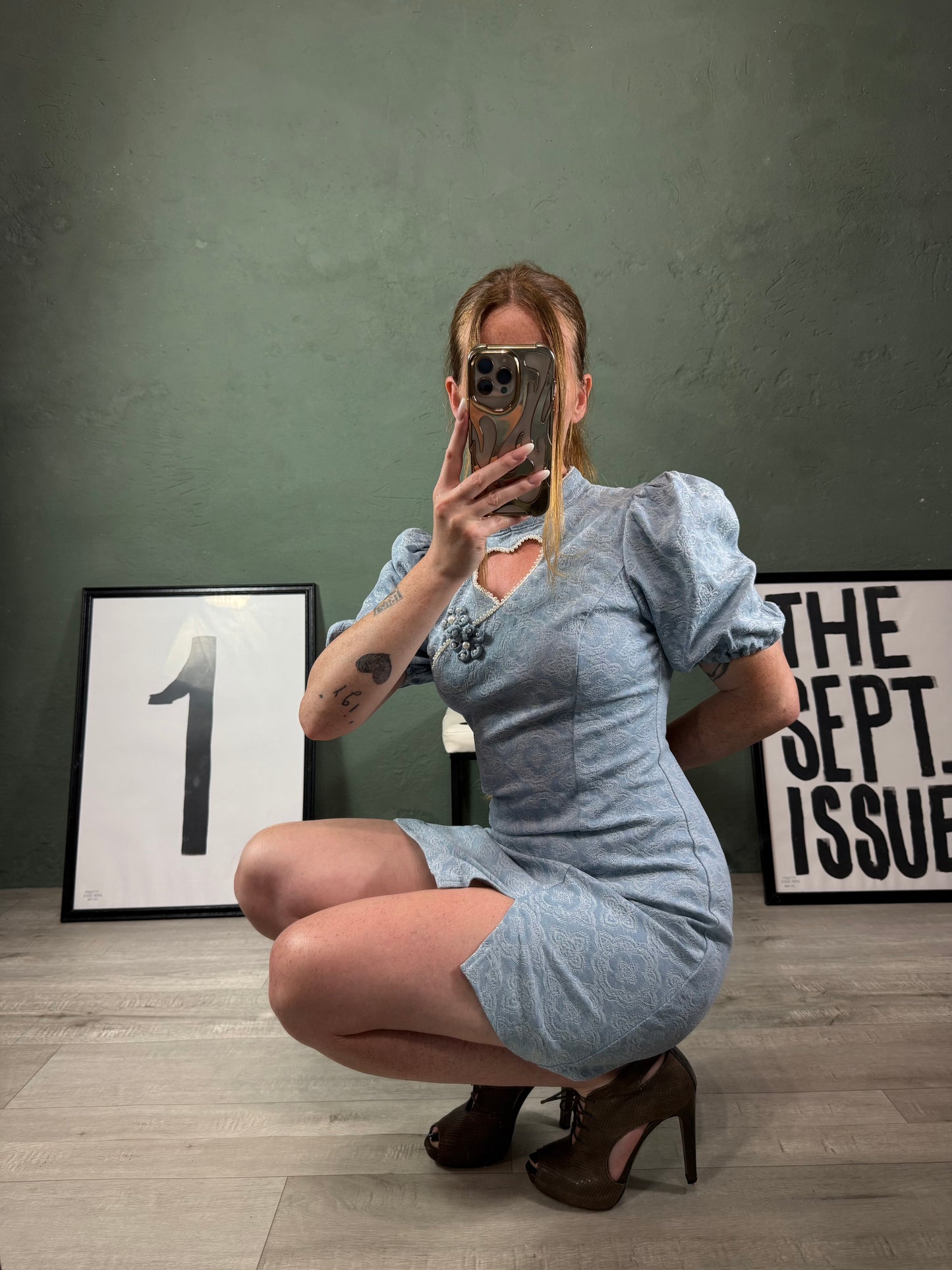 Abito tubino denim cuore tg.S