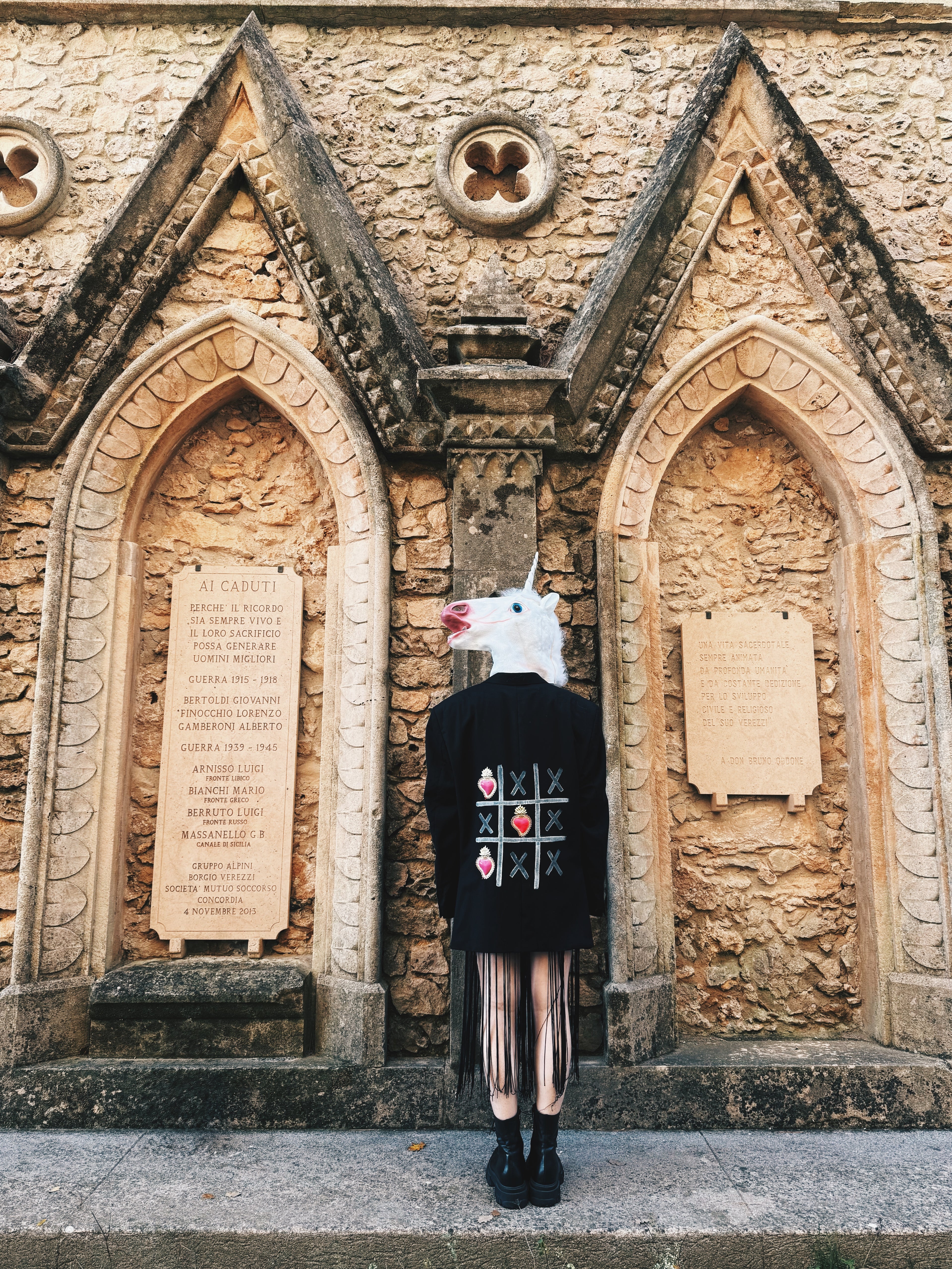Blazer vintage ‘Make money not love’ Sacré-Cœur handmade - upcycling