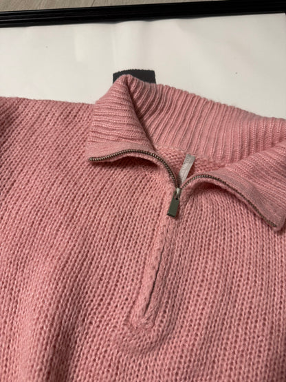 Maglioncino tricot zip rosa bubble