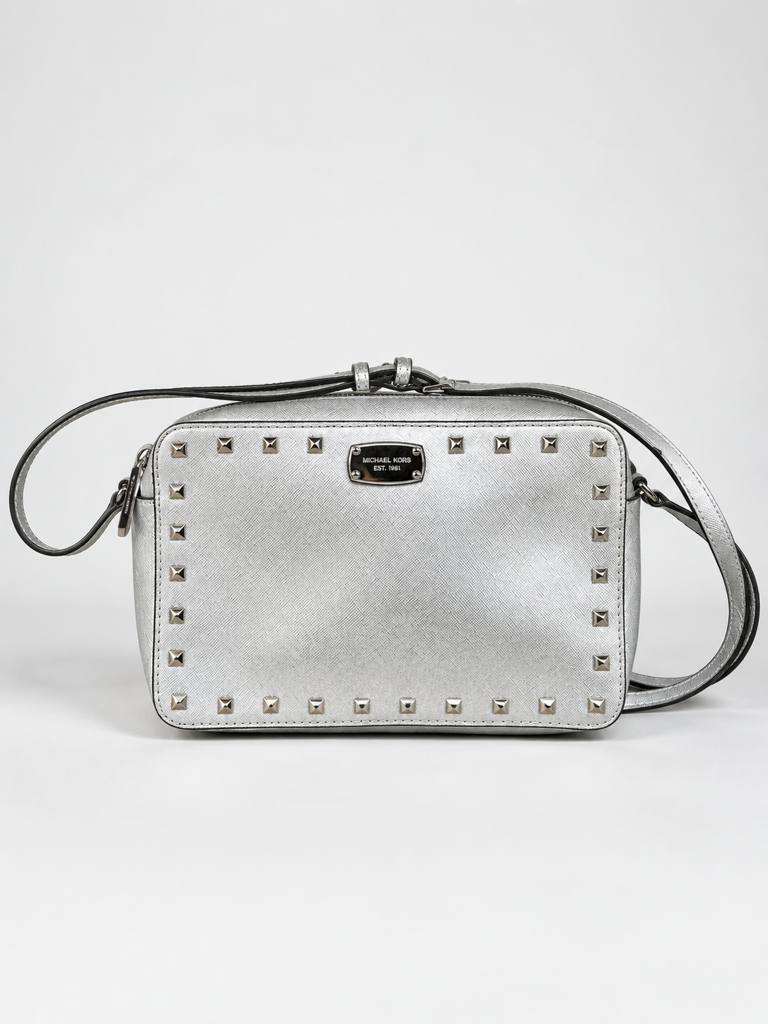 Borsa Michael Kors Crossbody Argento con Borchie