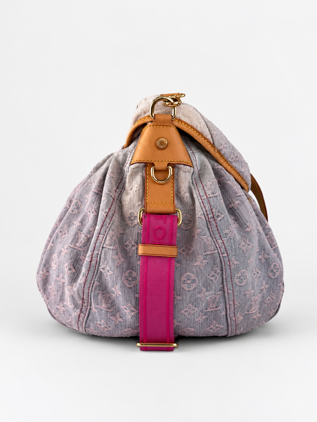 Borsa monogram jacquard denim baggy sunset GM 0048 Rosa