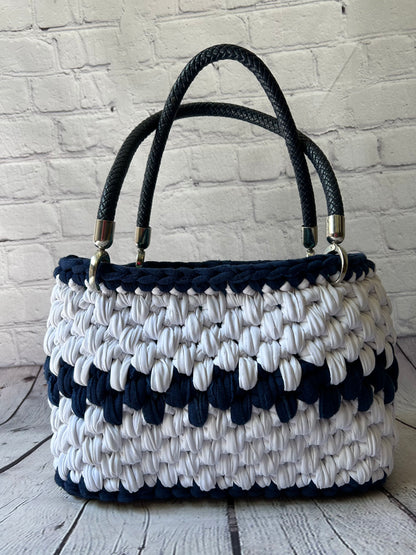 Borsa crochet blue marine