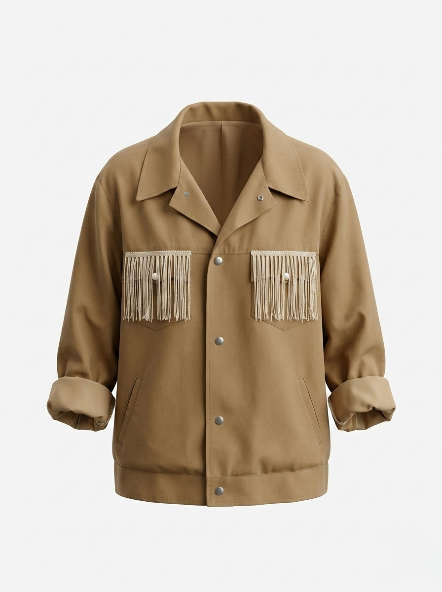 Giacca ‘Cream fringes’ handmade