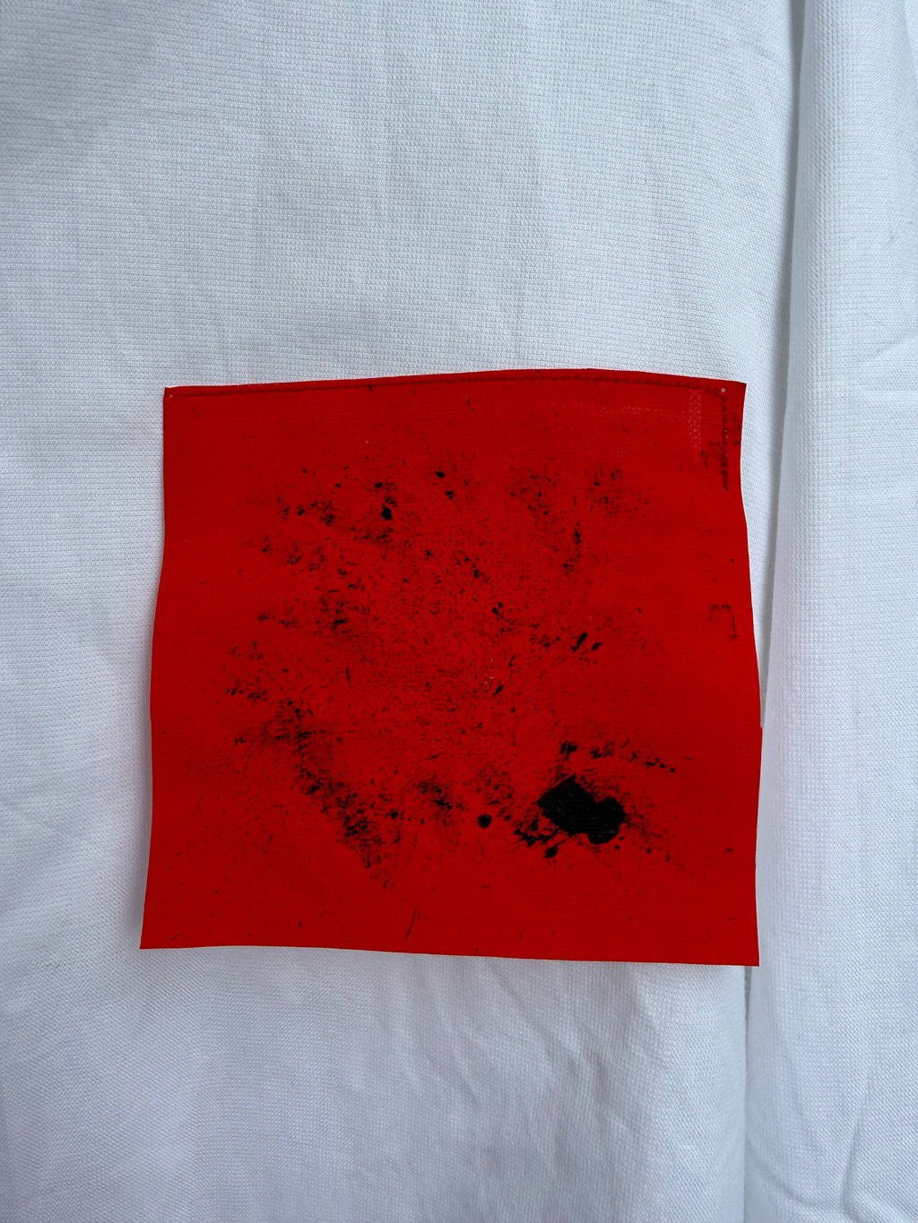 Camicia handprinted ‘per fortuna’ upcycling