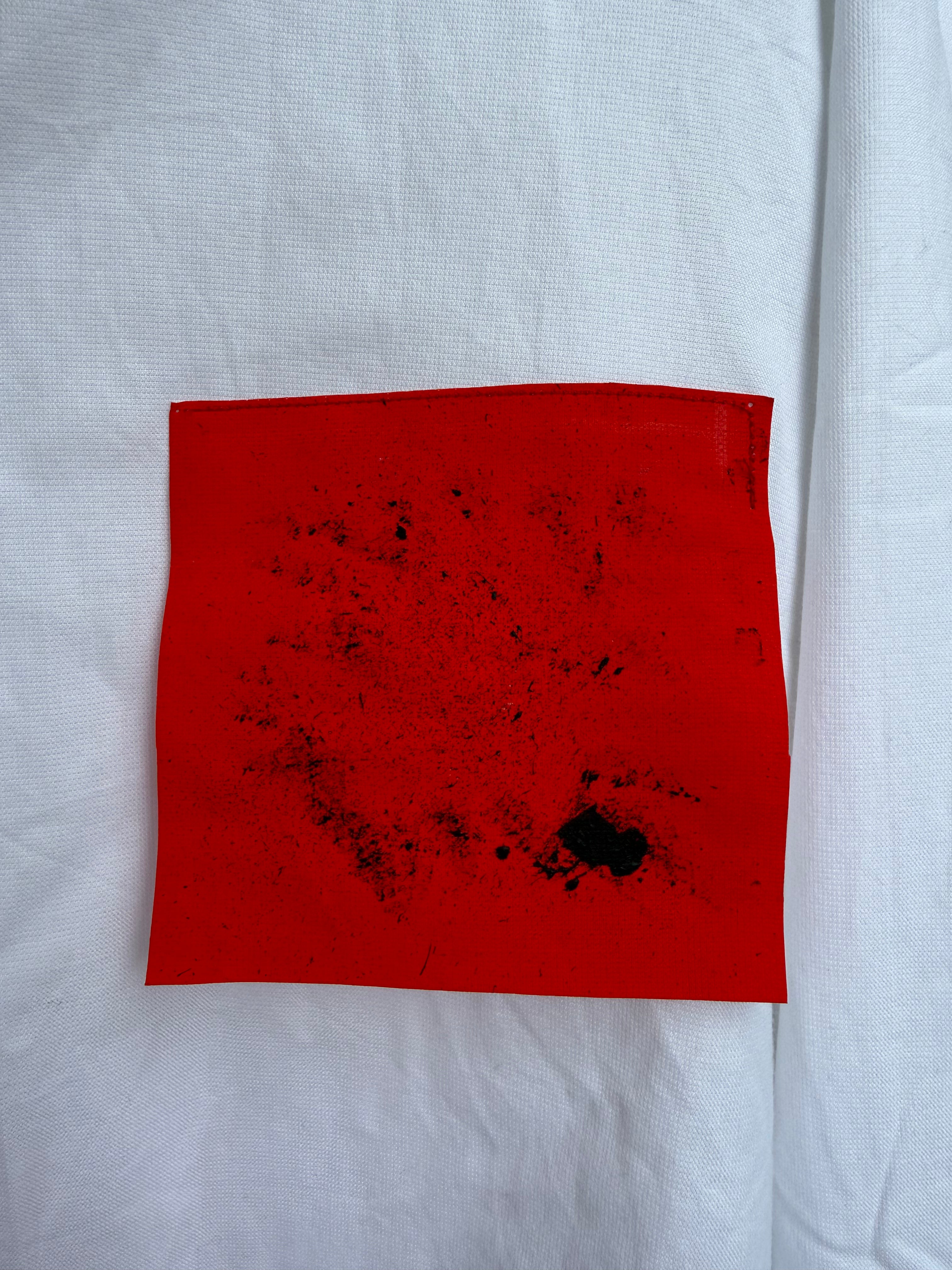 Camicia handprinted ‘per fortuna’ upcycling