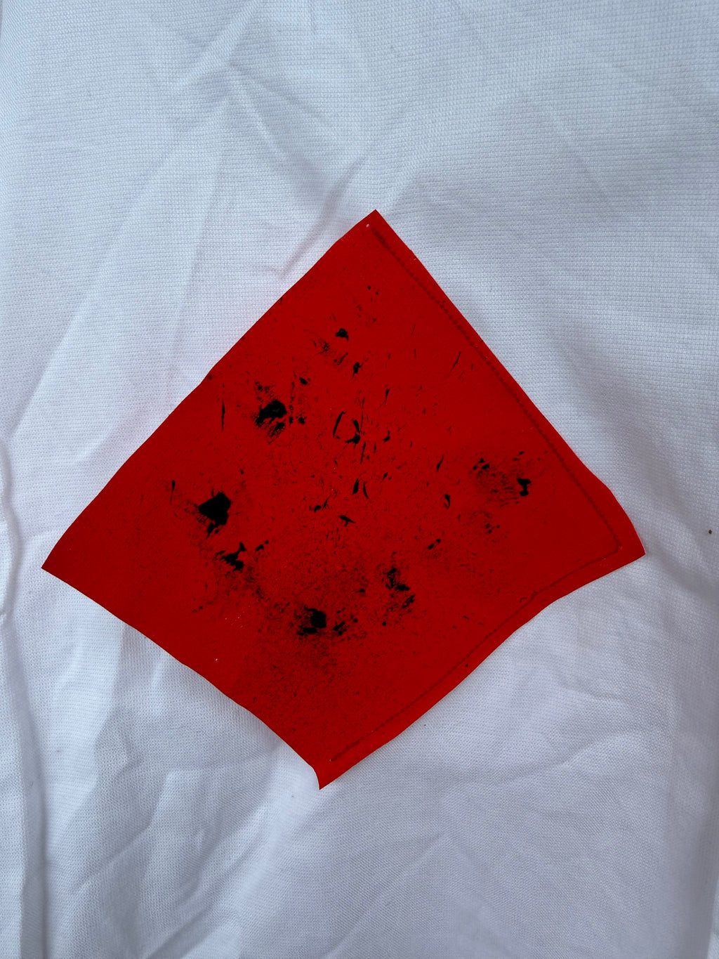 Camicia handprinted ‘per fortuna’ upcycling