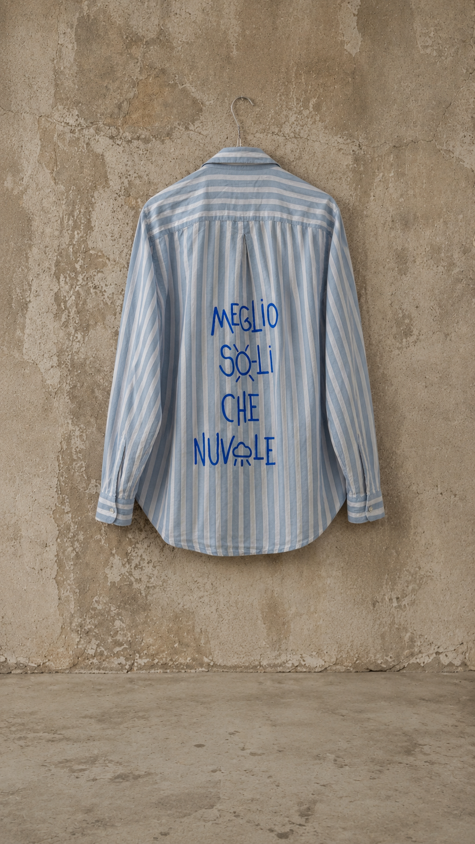Camicia righe ‘meglio soli’ ☀️