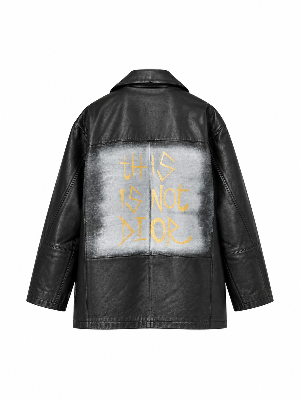 Giacca vintage in pelle ‘This is not Dior’