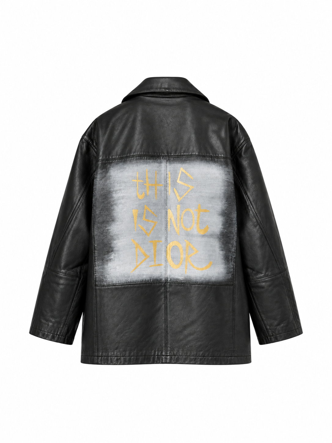 Giacca vintage in pelle ‘This is not Dior’