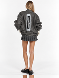 Giacca bomber in pelle ‘No Rules’