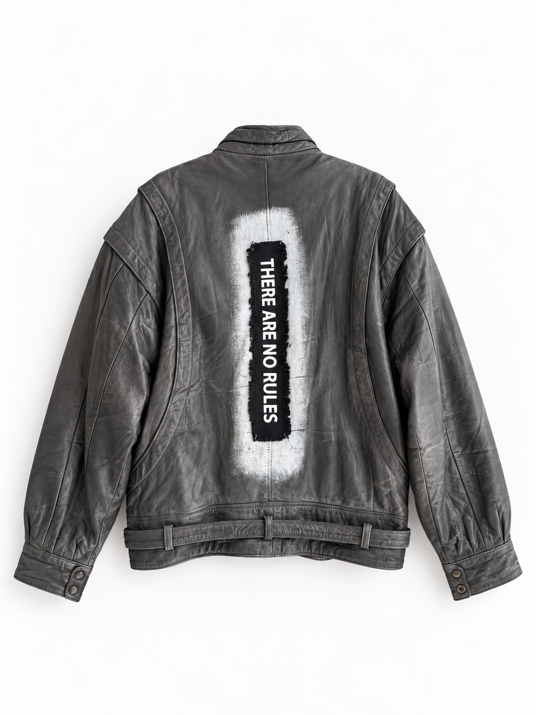 Giacca bomber in pelle ‘No Rules’